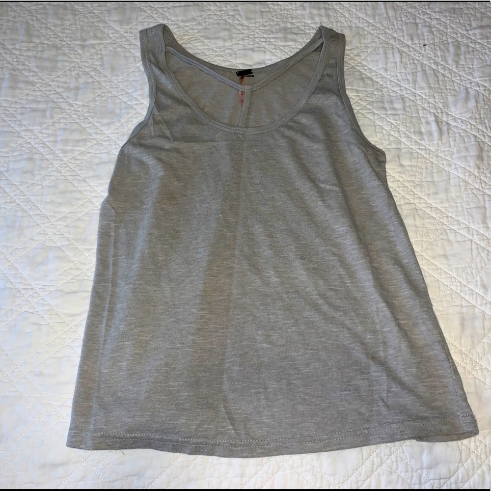 Grey peek a boo tank top